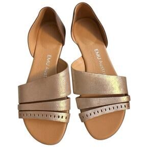 EMU Australia IRIS Gold Metallic Leather Sandals Size 7M Flats